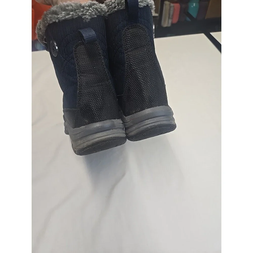 Skechers Women's Boots Size 6.5 Trego Winter Hiking Waterproof‎ Blue Black Fur